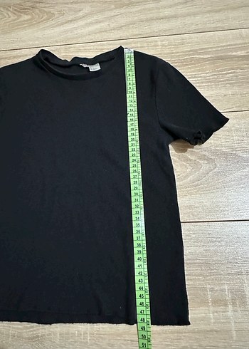 H&M Siyah Fitilli t-shirt