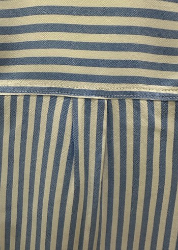 Mavi Çizgili H&M Kolsuz Gömlek - Görsel 7