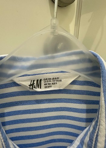 Mavi Çizgili H&M Kolsuz Gömlek - Görsel 2