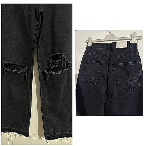 Bershka siyah jean kot pantolon - Görsel 7