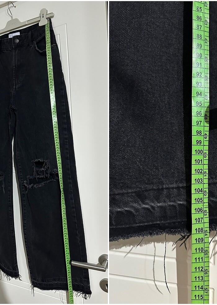 Bershka siyah jean kot pantolon - Görsel 4