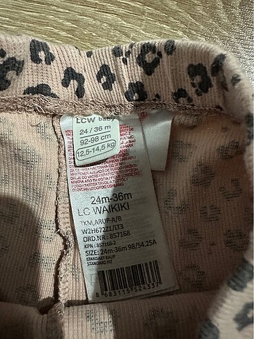 24-36 Ay Beden ten rengi Renk Fitilli pantolon