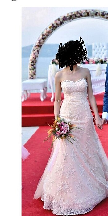 Nişan elbisesi tüylü özel dikim