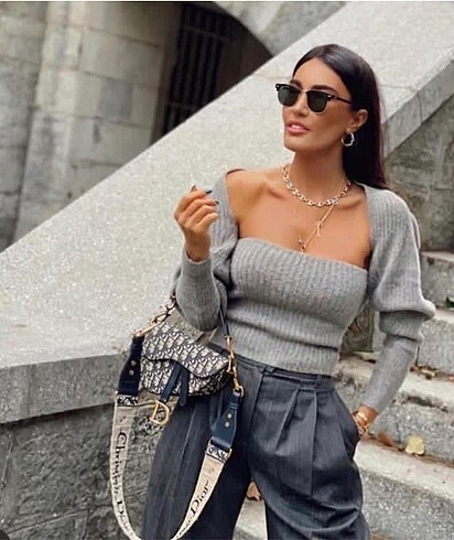 İkili yün crop takım