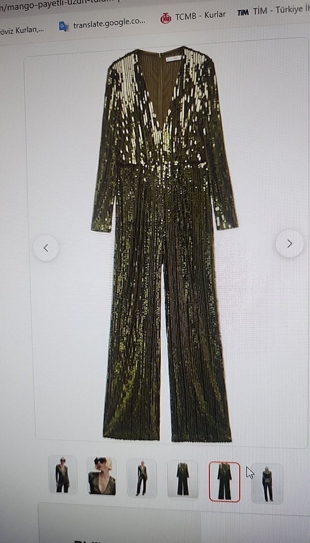 Kadın Parlak Altın Yılan Desenli Uzun Tulum - Görsel 4