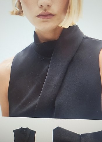 Siyah saten bluz - Görsel 3
