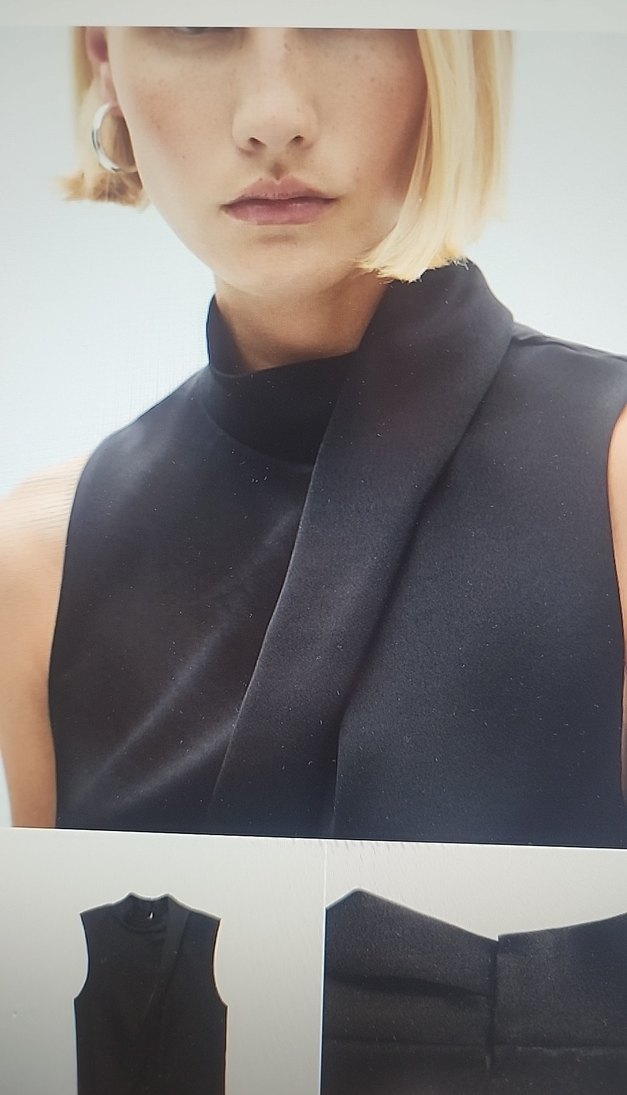 Siyah saten bluz - Görsel 3