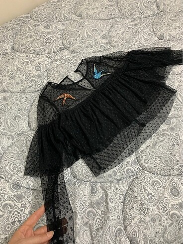 Bershka tüllü bluz