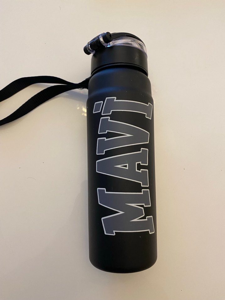 Siyah MAVİ Yazılı Çocuk Termosu - Görsel 2