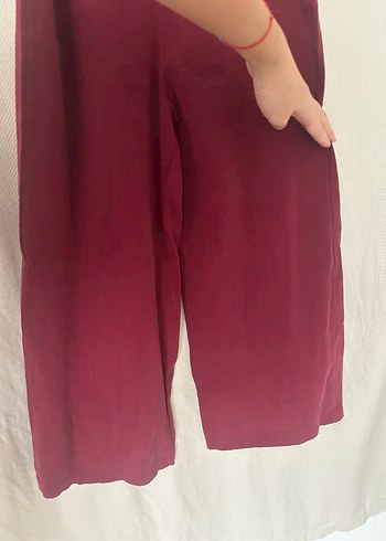 m Beden Bordo Midi Askılı Kadın Tulum