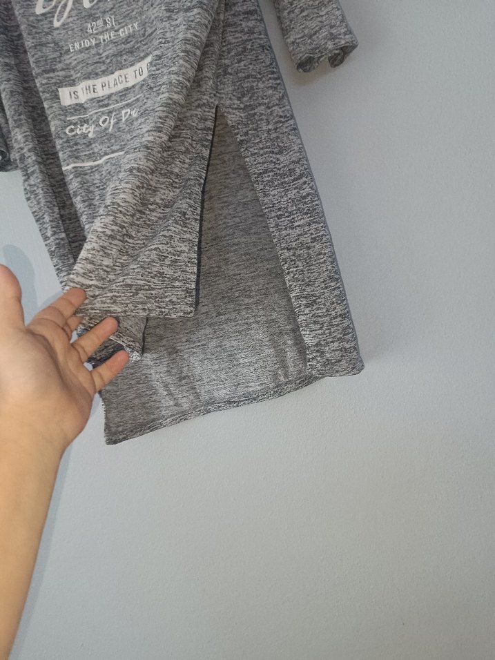 Gri Hamile Tişörtü, Kısa Kollu, Baskılı - Görsel 3