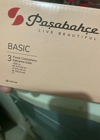 Paşabahçe Siyah Kapaklı Cam Saklama Kabı