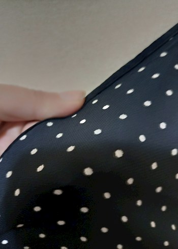Siyah Puantiyeli V Yaka  Kadın bluz - Görsel 5