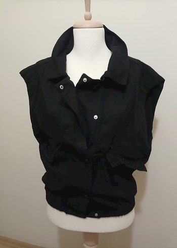 Düğmeli Siyah Gotik Kadın Yelek - Görsel 6