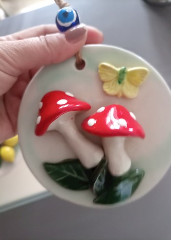 Renkli Mantar ve Kelebek Figürlü Duvar Süsü - Görsel 3