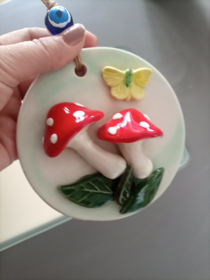 Renkli Mantar ve Kelebek Figürlü Duvar Süsü - Görsel 4