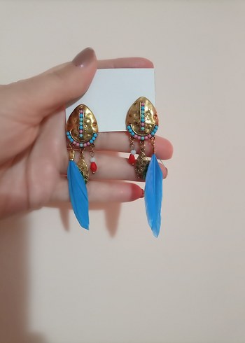 Renkli Püsküllü Bohem Uzun Küpe - Görsel 8