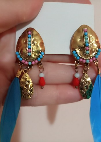 Renkli Püsküllü Bohem Uzun Küpe - Görsel 5