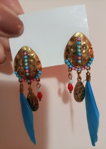 Renkli Püsküllü Bohem Uzun Küpe - Görsel 7