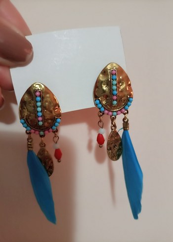 Renkli Püsküllü Bohem Uzun Küpe - Görsel 3