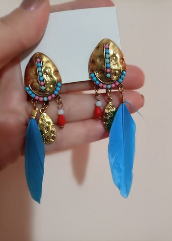 Renkli Püsküllü Bohem Uzun Küpe - Görsel 4