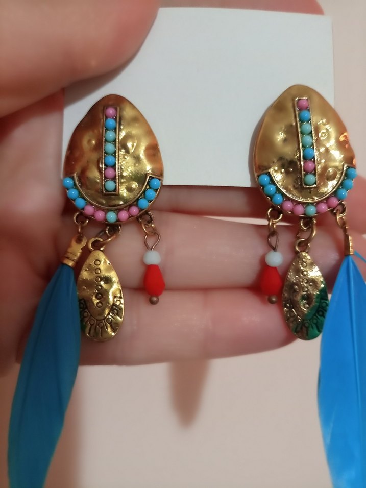 Renkli Püsküllü Bohem Uzun Küpe - Görsel 5