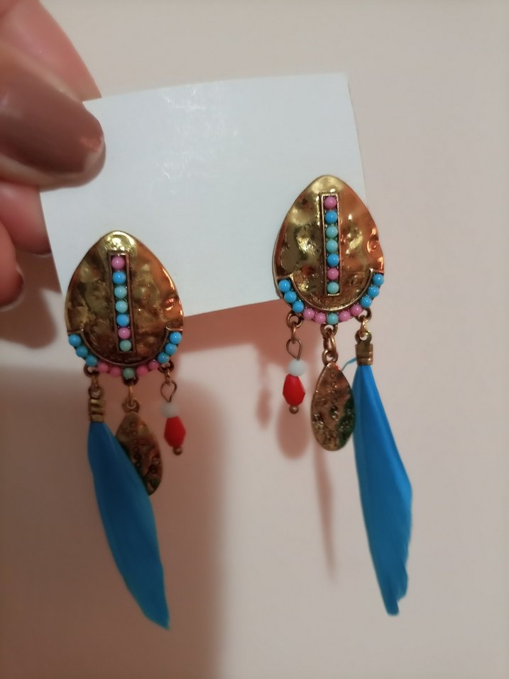 Renkli Püsküllü Bohem Uzun Küpe - Görsel 3