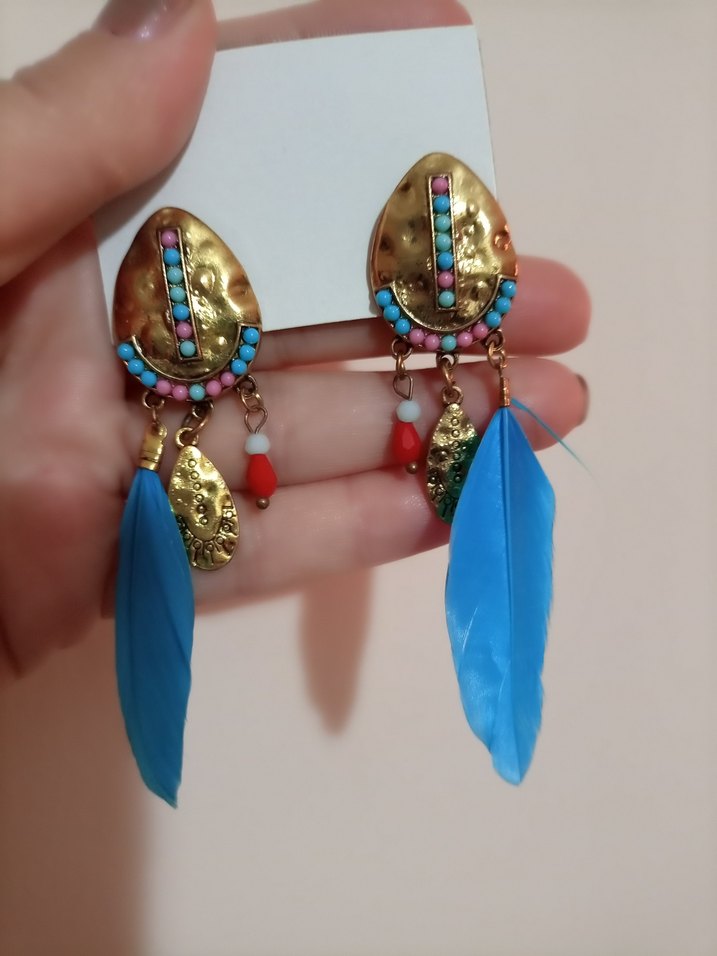 Renkli Püsküllü Bohem Uzun Küpe - Görsel 4