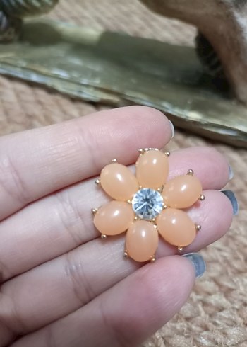 Bej Çiçek Boncuklu kupe - Görsel 4