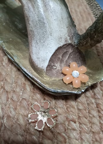 Bej Çiçek Boncuklu kupe - Görsel 6