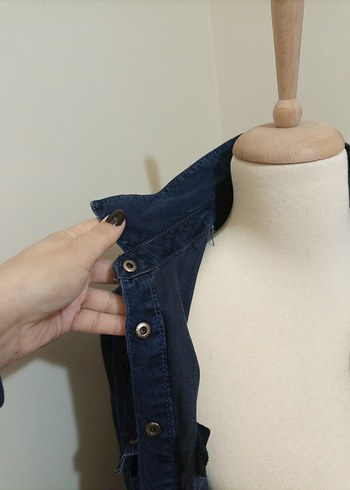 Citcitli  Lacivert Denim Kadın Gömlek - Görsel 5