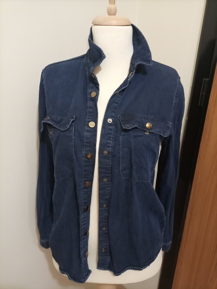 Citcitli  Lacivert Denim Kadın Gömlek - Görsel 4