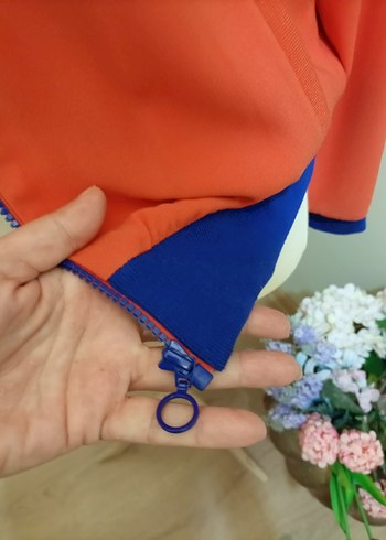 36 Beden Turuncu Fermuarlı Kadın Ceket