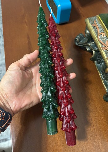 Beden Renkli Çam Ağacı Şekilli Mum