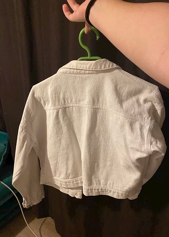 s Beden beyaz Renk Düğmeli Beyaz Kadın Denim Ceket