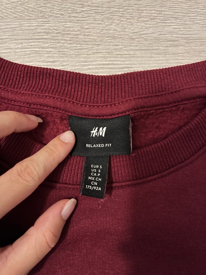 h&m Bordo Düğmeli Erkek Sweatshirt - Görsel 2