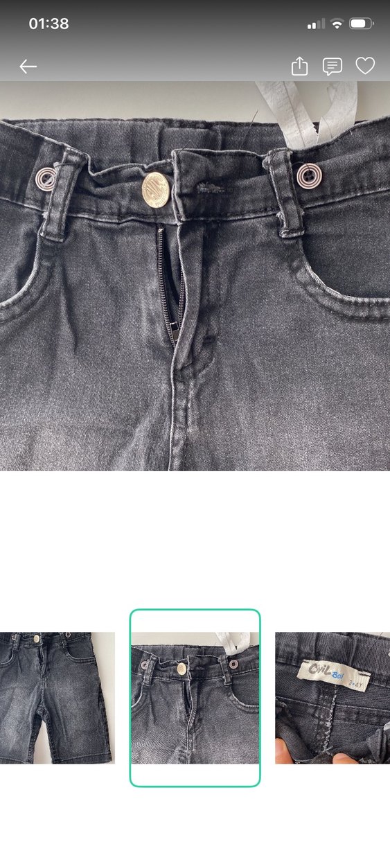 Koyu Gri Çocuk Denim Pantolon — görsel 3/4