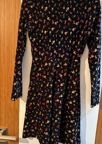 Çiçek Desenli Uzun Kollu Midi Elbise - Görsel 2