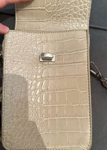Bej Deri Krokodil Desenli Kadın Çanta - Görsel 2