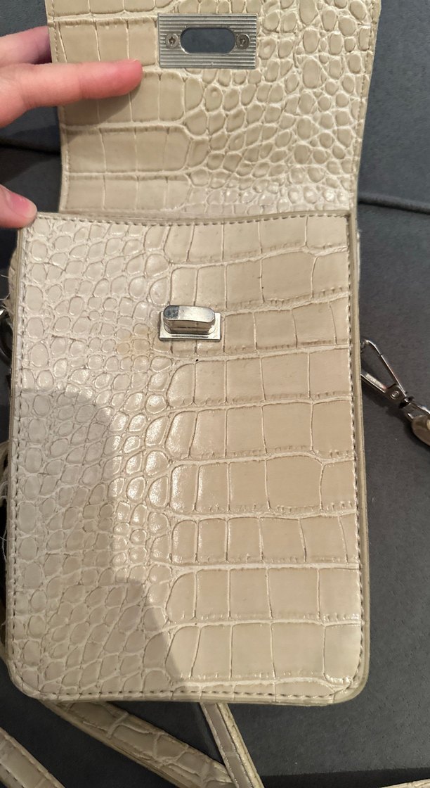 Bej Deri Krokodil Desenli Kadın Çanta - Görsel 2