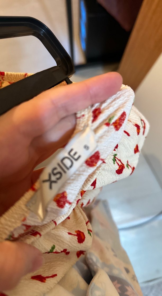 V Yaka, Kısa Kollu, Baskılı Midi Elbise - Görsel 3