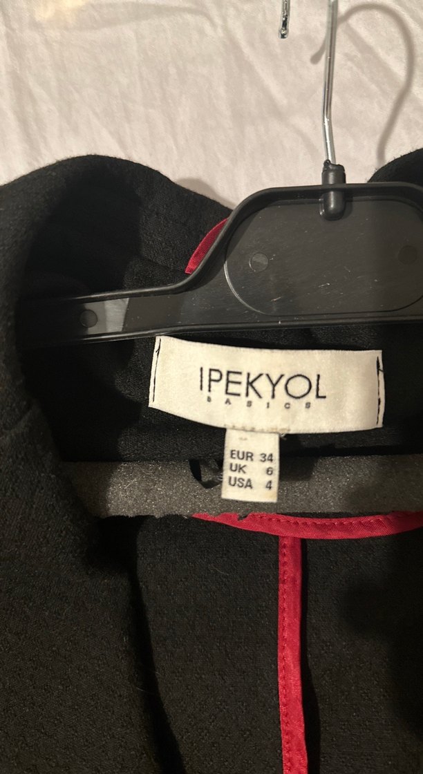 Kadın Siyah Düğmeli Midi Blazer Ceket - Görsel 4