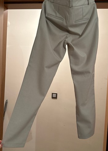 Düğmeli Bej Kadın Kumaş Pantolon - Görsel 2