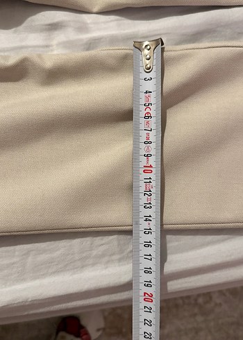 Düğmeli Bej Kadın Kumaş Pantolon - Görsel 5