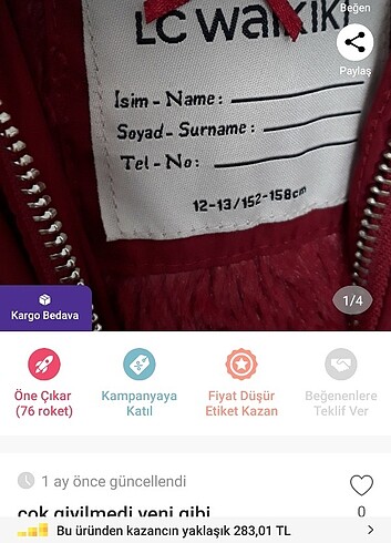 Kiz cocuk mont 