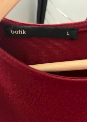 Batik Bordo Düğmeli Modern Klasik Midi Elbise
