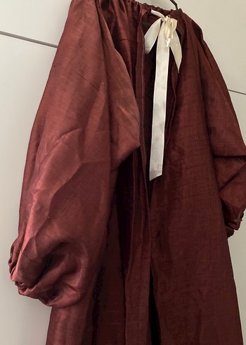 Bordo Uzun Kollu Bohem Kadın Elbisesi - Görsel 2