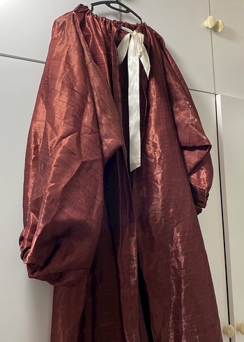 Bordo Uzun Kollu Bohem Kadın Elbisesi - Görsel 5