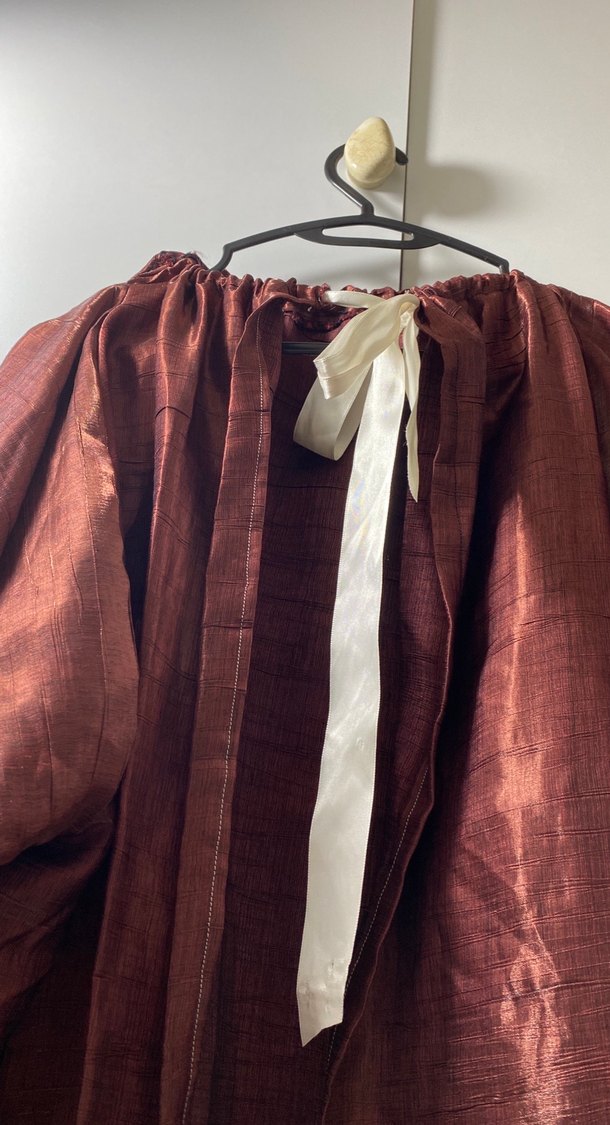 Bordo Uzun Kollu Bohem Kadın Elbisesi - Görsel 3