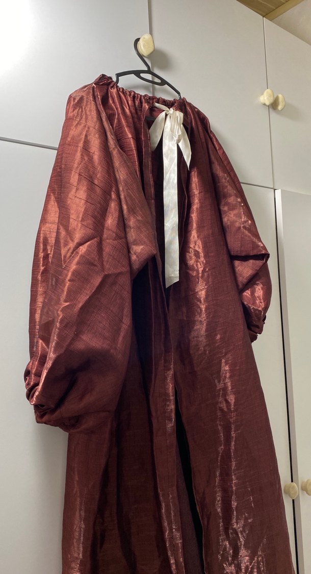 Bordo Uzun Kollu Bohem Kadın Elbisesi - Görsel 5